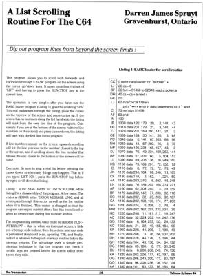 [A List Scrolling Routine for the C64 (1/2)]